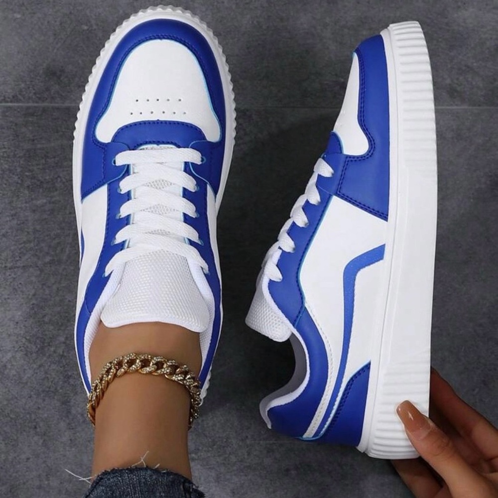 Stylish Blue and White Women's Sneakers